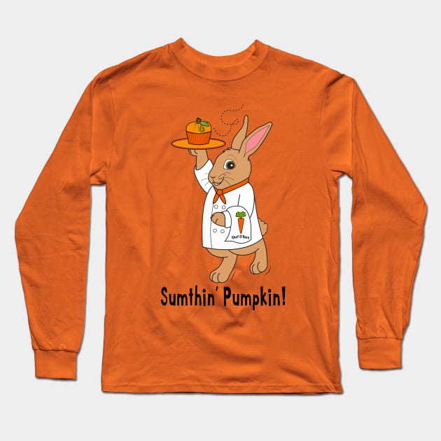 Sumthin Pumpkin: Cartoon Chef Rabbit Long Sleeve T-Shirt by PenguinCornerStore